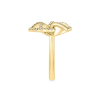 14K Yellow Gold & 0.31 CT. T.W. Diamond Flower Ring