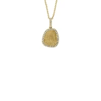 14K Yellow Gold & 0.14 CT.T.W. Diamond Halo Pendant Necklace