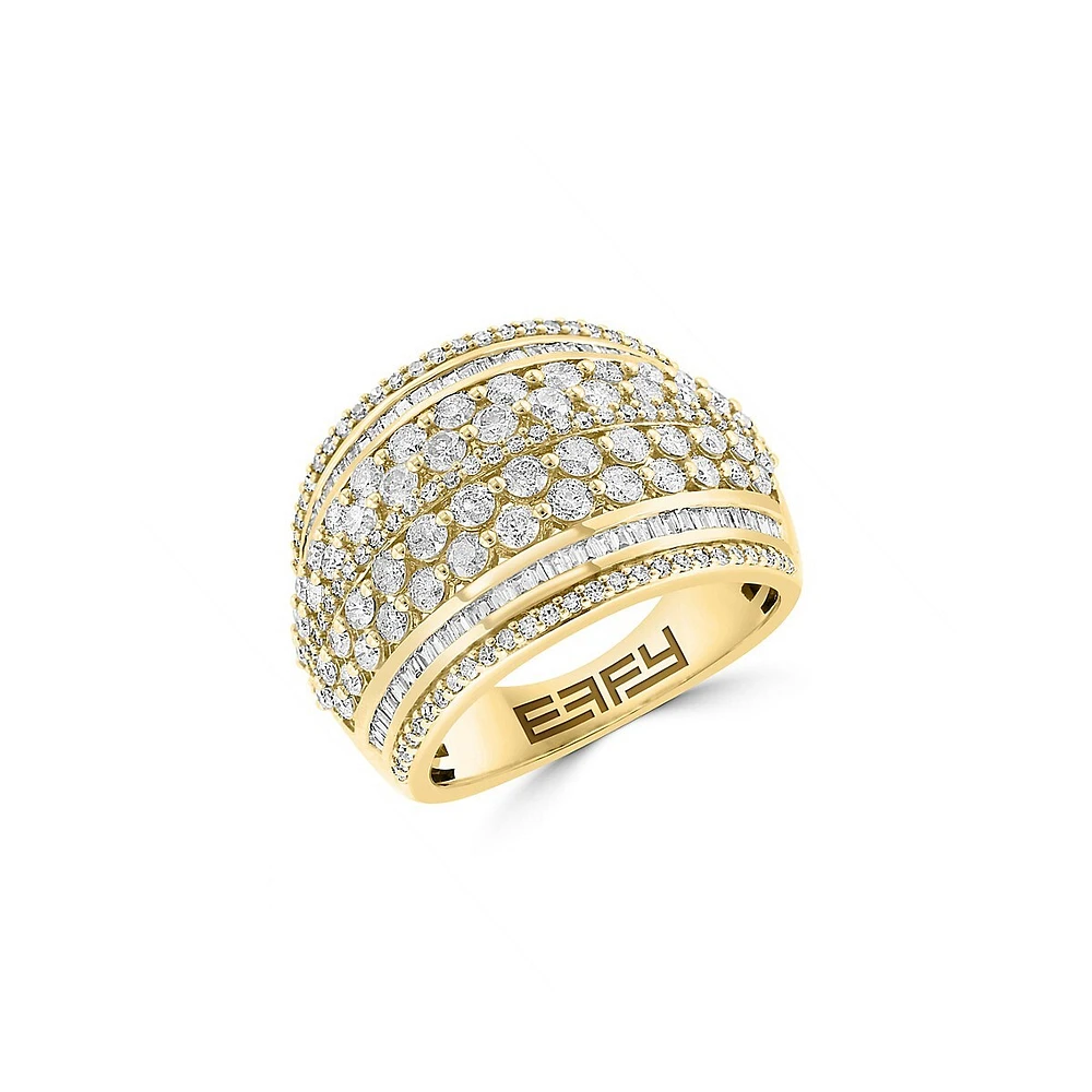 Bague en or jaune 14 ct avec diamants de 1,96 ct (PT)