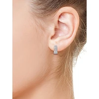 Anneaux d'oreilles en or blanc 14 ct avec diamants de 0,97 ct (PT)