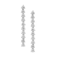 14K White Gold & 1.96 CT. T.W. Diamond Linear Earrings