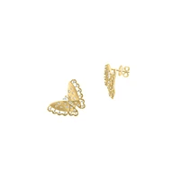 14K Yellow Gold & 0.64 CT. T.W. Diamond Butterfly Stud Earrings