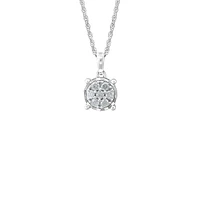 Sterling Silver & 0.24 CT. T.W. Diamond Pendant Necklace