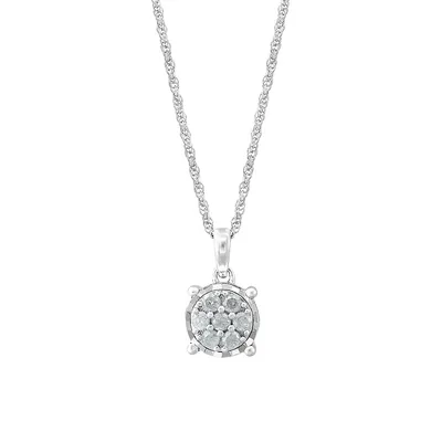 Sterling Silver & 0.24 CT. T.W. Diamond Pendant Necklace