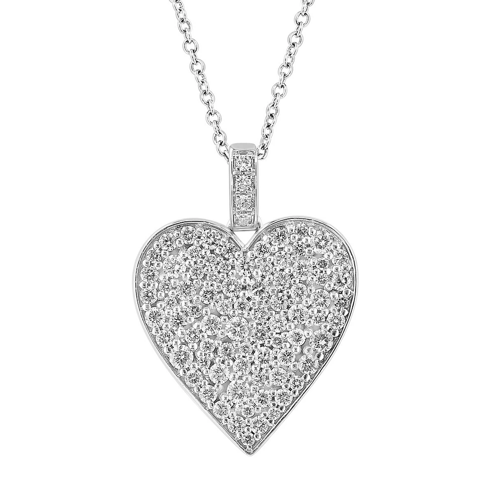 14K Gold & CT. T.W. Diamond Heart Pendant Necklace