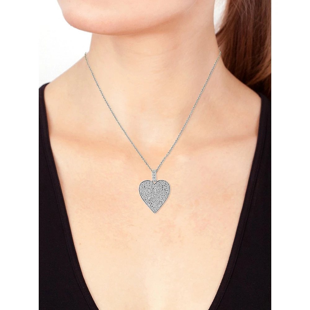 14K Gold & CT. T.W. Diamond Heart Pendant Necklace