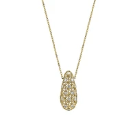 14K Yellow Gold & 0.25 CT. T.W. Diamond Cage Pendant Necklace