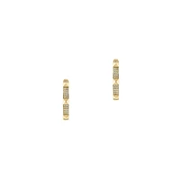 14K Yellow Gold & 0.22 CT. T.W. Diamond Pyramid Huggie Hoops