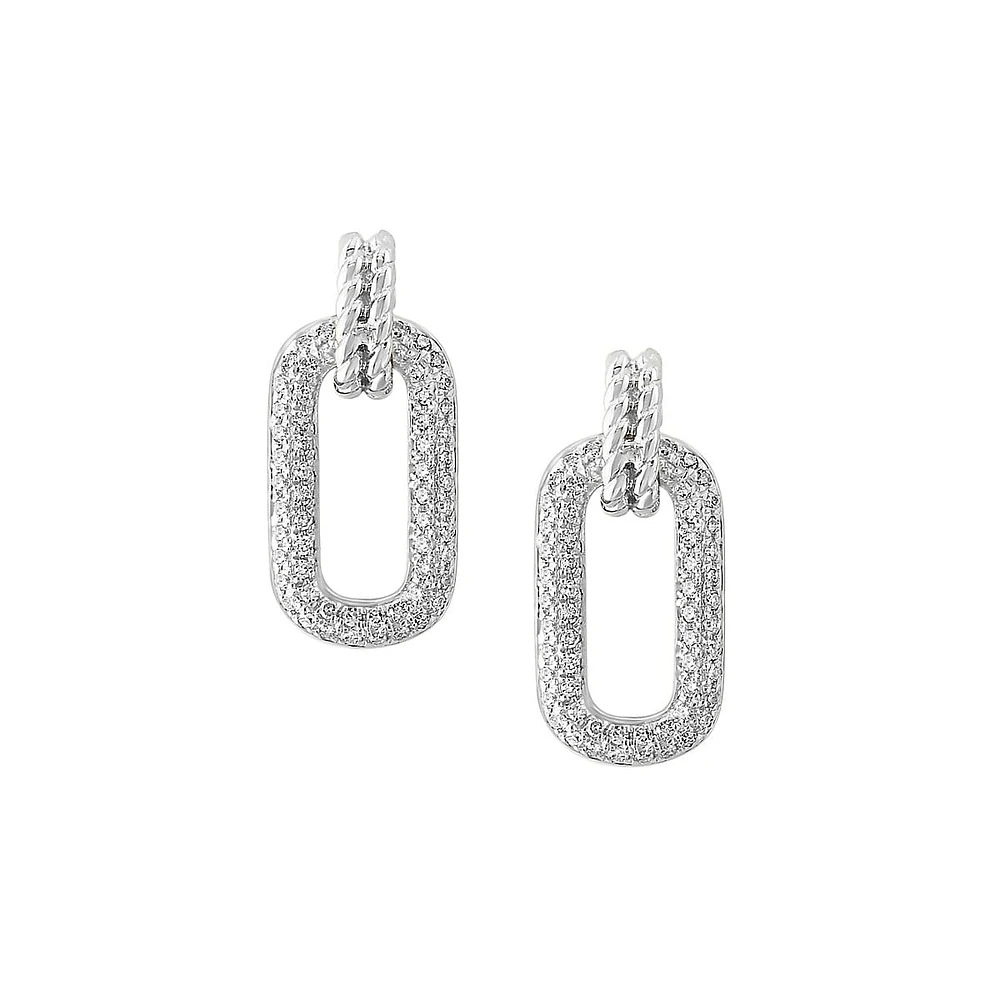 14K White Gold & 0.45 CT. T.W. Diamond Link-Drop Earrings