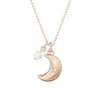 Luna Rose Goldtone, Swarovski Crystal & Crystal Faux Pearl Pendant Necklace