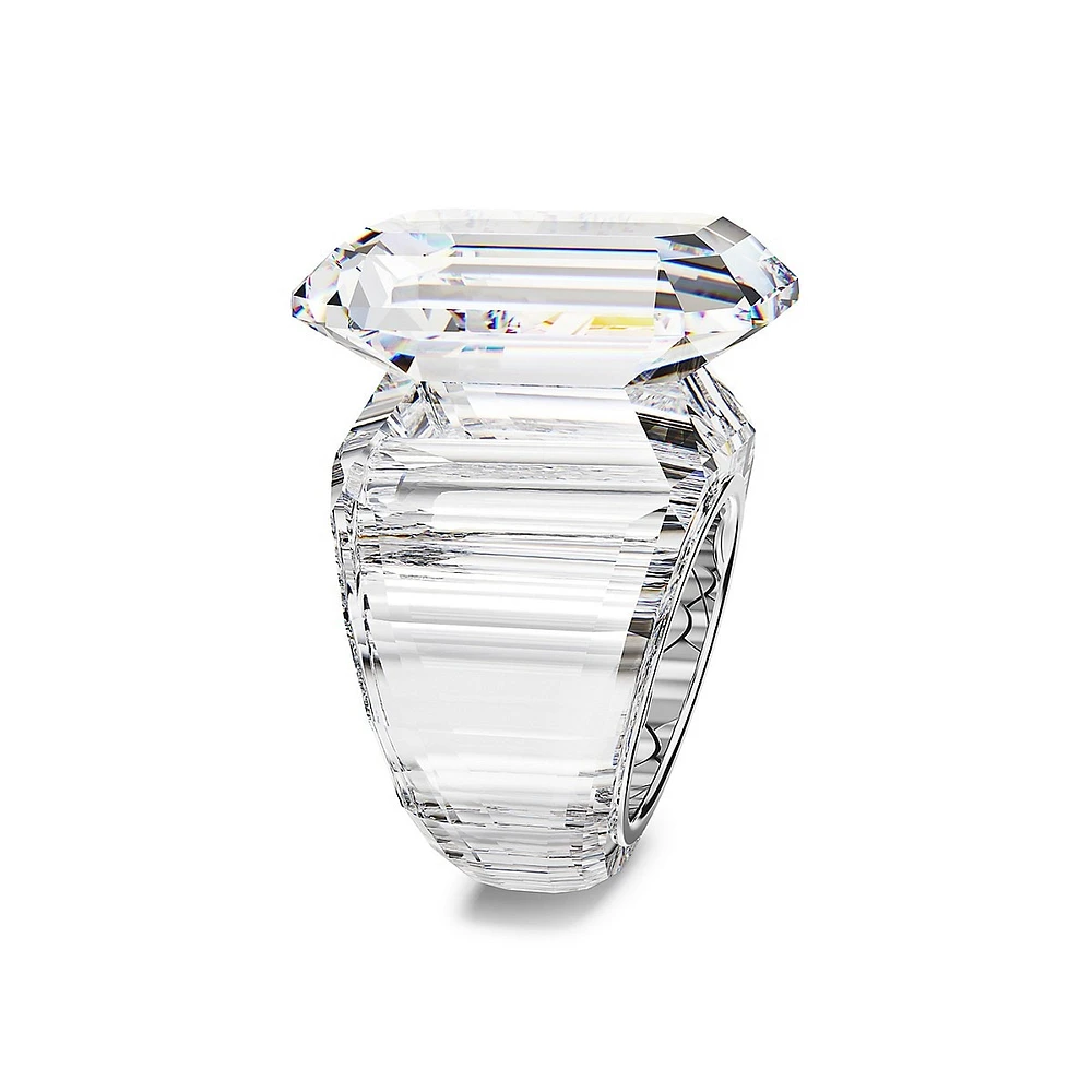 Lucent ​Stainless Steel & Swarovski Crystal Octagonal Cocktail Ring