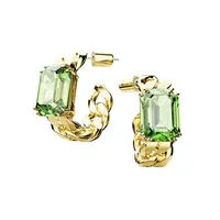 Millenia Goldtone Swarovski Crystal Mini C-Hoop Earrings