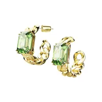 Millenia Goldtone Swarovski Crystal Mini C-Hoop Earrings