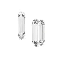 LucentRhodium-Plated Swarovski Crystal Octagonal Hoop Earrings