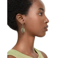 Millenia Goldtone Swarovski Crystal Mini Hoop Drop Earrings