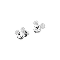 Mickey Mouse Rhodium-Plated Swarovski Crystal Stud Earrings