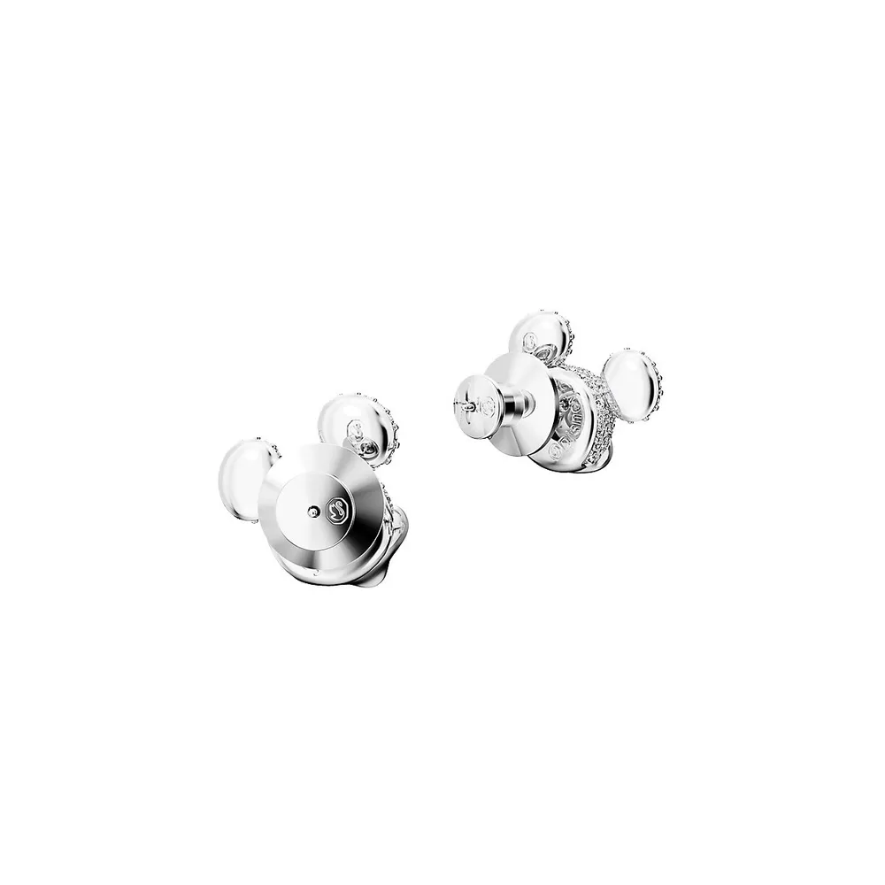 Mickey Mouse Rhodium-Plated Swarovski Crystal Stud Earrings