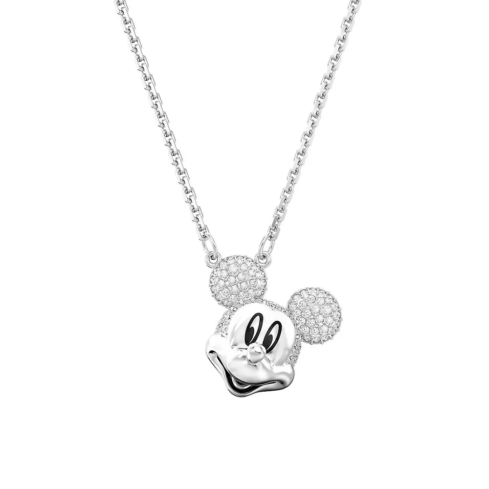 Mickey Mouse Rhodium-Plated Swarovski Crystal Pendant Necklace