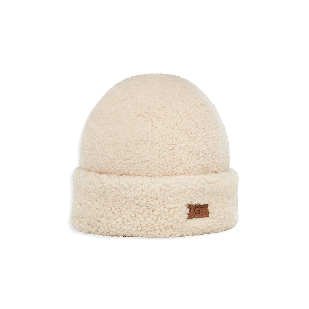 Curly Sheepskin Cuff Toque