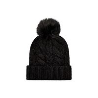 Pom-Pom Cable-Knit Toque