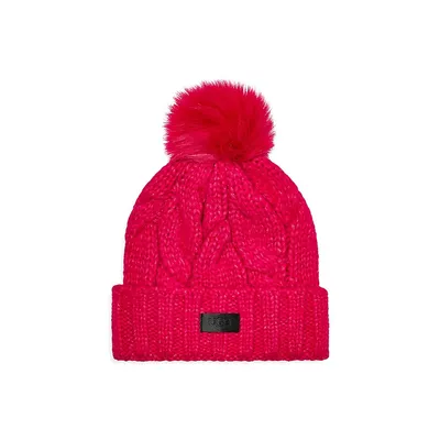 Pom-Pom Cable-Knit Toque