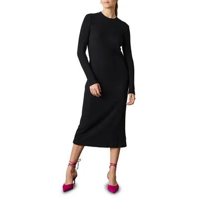 Ember Lux Rib-Knit Midi Dress