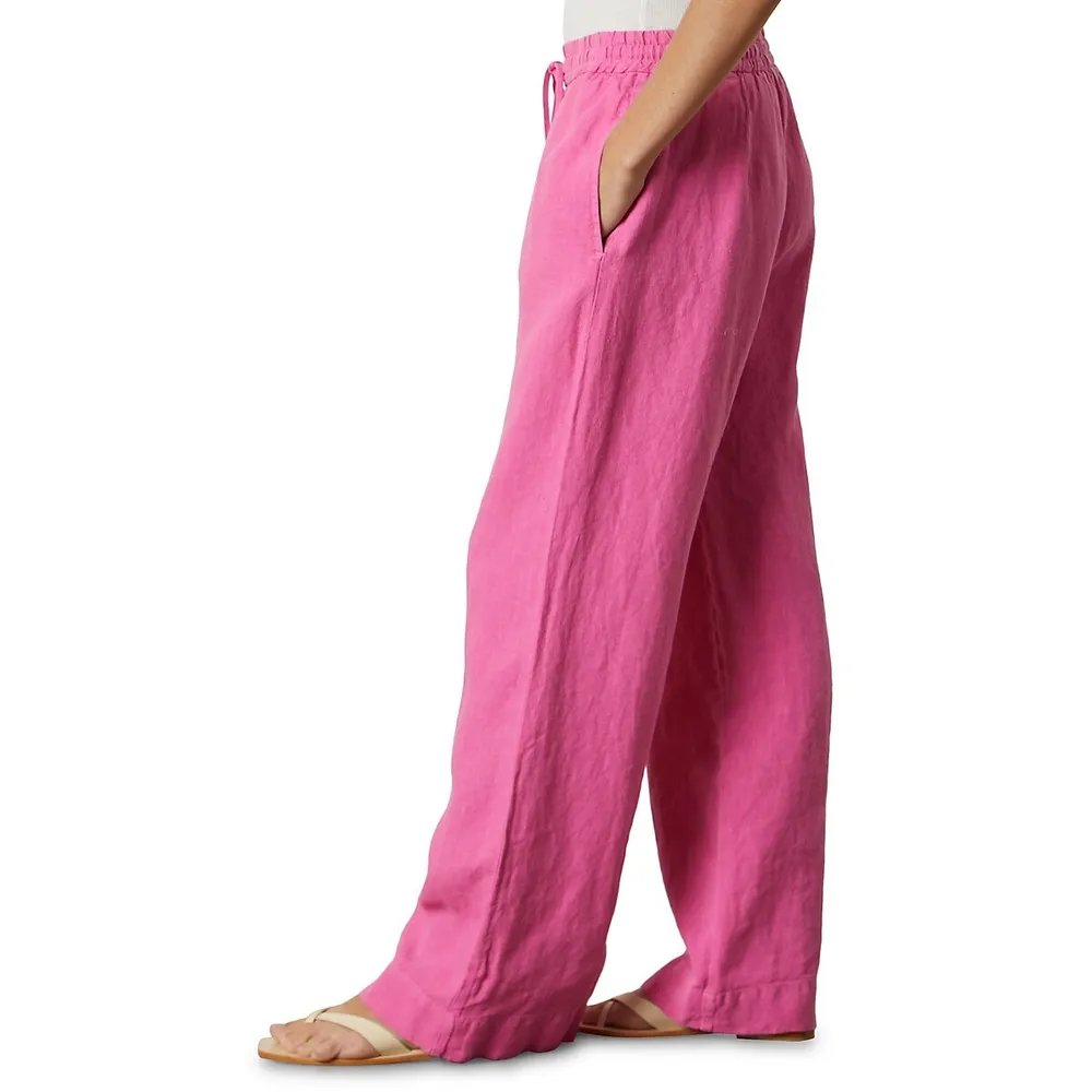 Heavy Linen Wide-Leg Pants