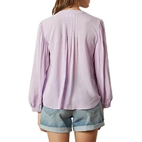 Rayon Challis Three-Quarter Sleeve Top