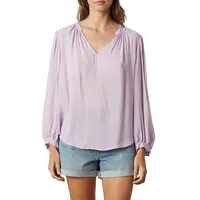 Rayon Challis Three-Quarter Sleeve Top