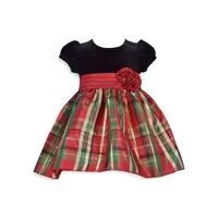 Ensemble robe de soirée et culotte bouffante à carreaux en taffetas pour bébé fille, deux pièces