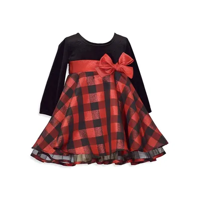 Baby Girl's 2-Piece Buffalo Check Party Dress & Bloomers Set
