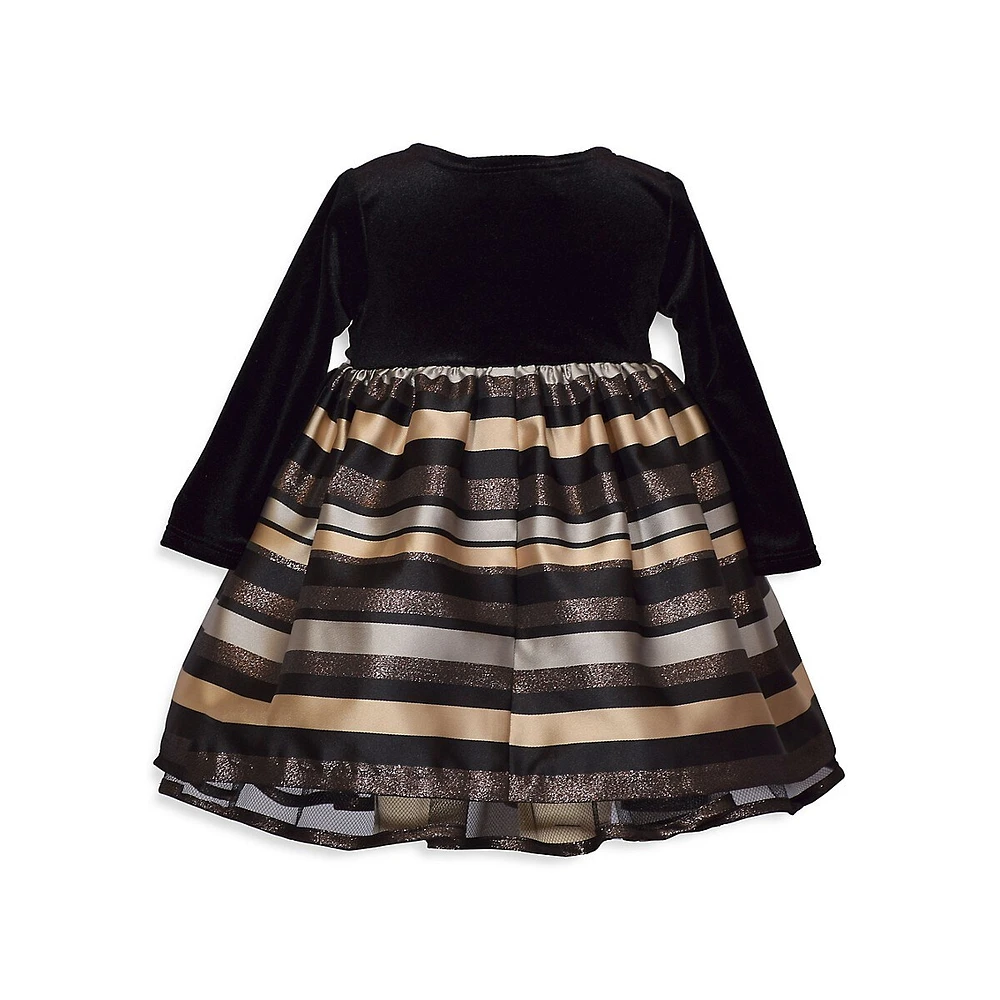 Baby Girl's Lurex Striped Fit-&-Flare Dress