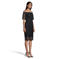 Off-The-Shoulder Lace Sheath Dress