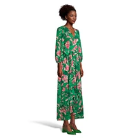 Tied Floral Surplice Maxi Dress