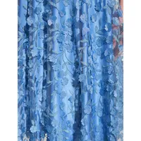 Floral Appliqué Off-Shoulder Midi Cocktail Dress