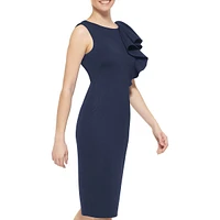 Gathered Ruffle Sheath Dress