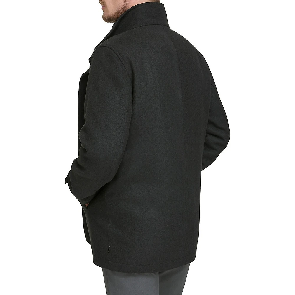 Synthetic & Wool-Blend Bib-Insert Commuter Coat