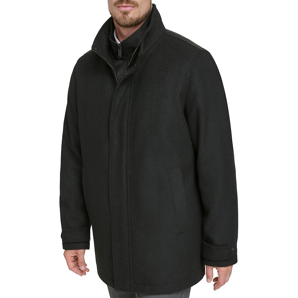 Synthetic & Wool-Blend Bib-Insert Commuter Coat