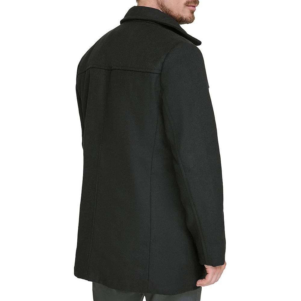 Synthetic & Wool-Blend Bib-Insert Commuter Coat