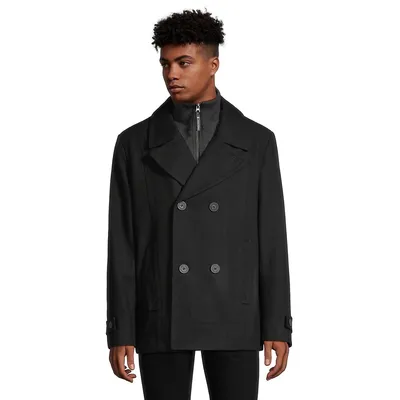 Danton Wool-Blend Double-Breasted Peacoat