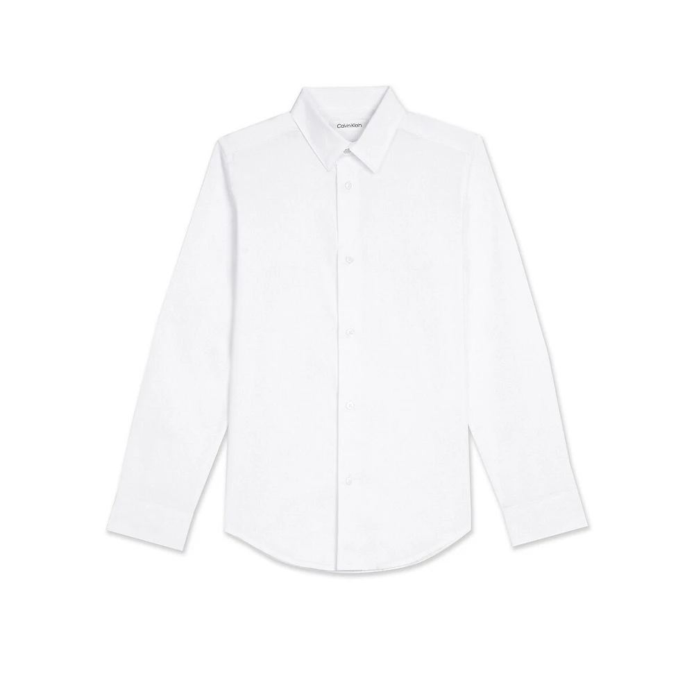 Boy's Long-Sleeve Stretch Poplin Shirt