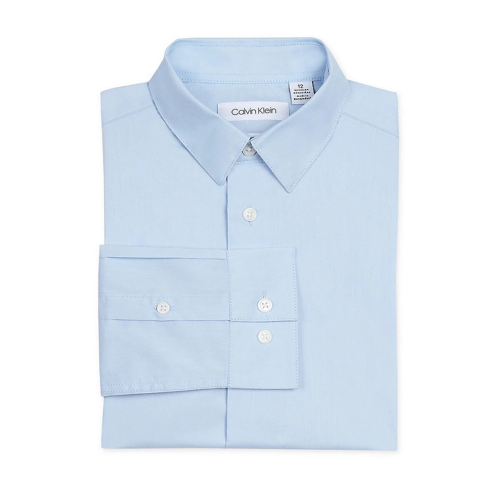 Boy's Long-Sleeve Stretch Poplin Shirt