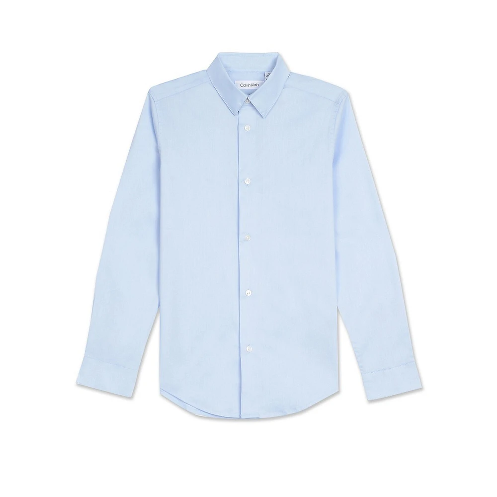 Boy's Long-Sleeve Stretch Poplin Shirt