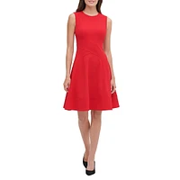 Scuba Crepe Fit-&-Flare Dress