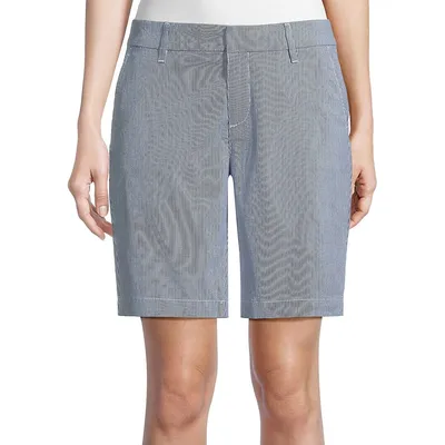 Pinstripe Cotton Shorts