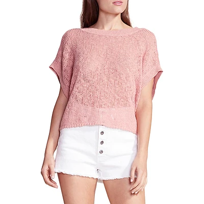 Dolman-Sleeve Cotton-Blend Sweater