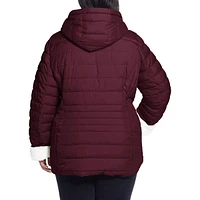 Plus Weatherproof Hooded Cozy Faux Shearling-Lined Puffer Jacket