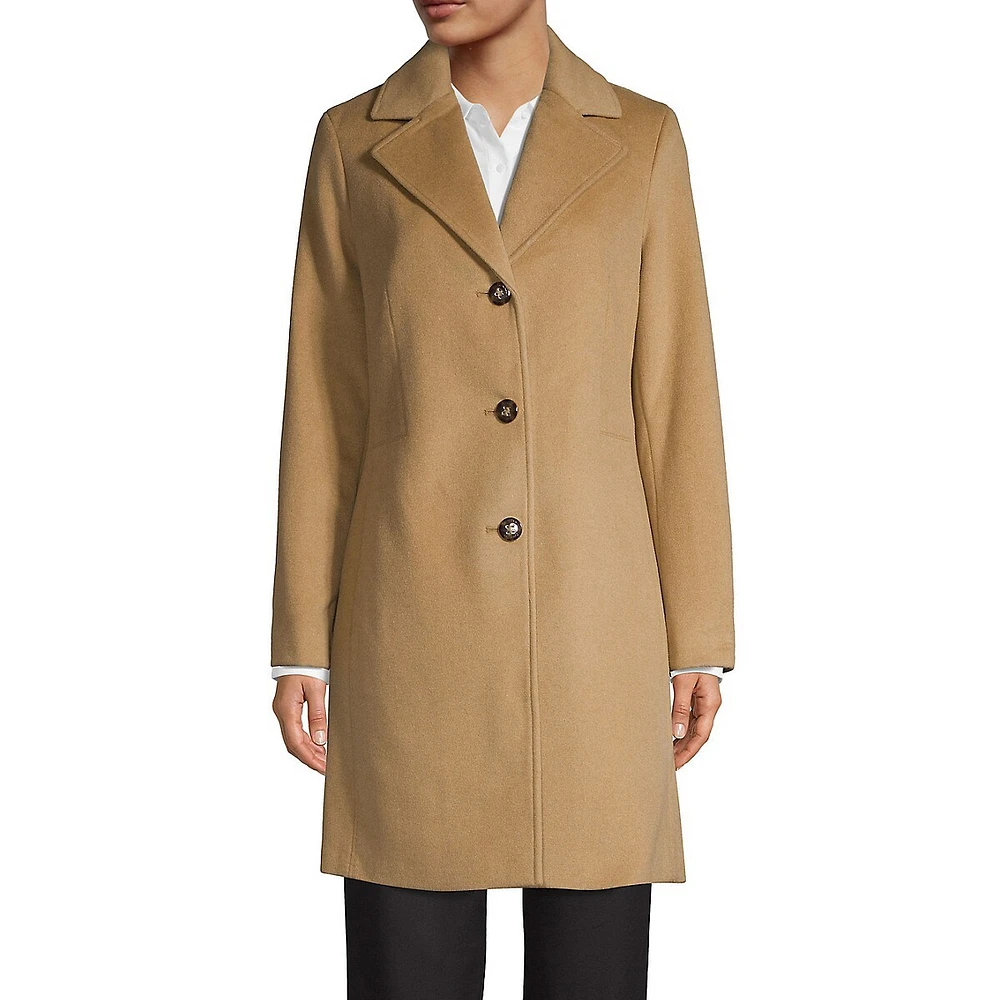 Calvin Klein + Notch Lapel Wool-Blend Walker Jacket | Galeries Capitale