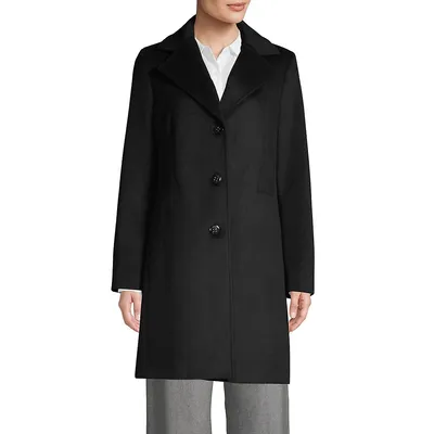 Lined and textured Long-Sleeve Coat