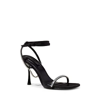 Luxon Crystal Heeled Ankle-Strap Sandals